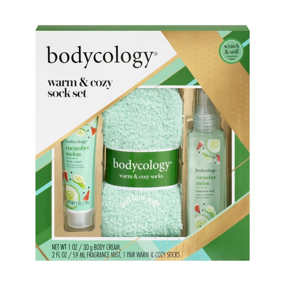 BNIB Bodycology Warm & Cozy Sock Set with Cucumber Melon